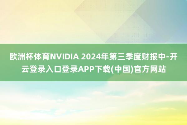 欧洲杯体育NVIDIA 2024年第三季度财报中-开云登录入口登录APP下载(中国)官方网站
