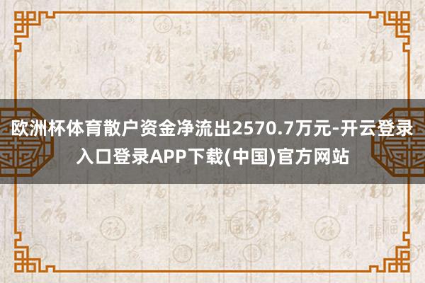 欧洲杯体育散户资金净流出2570.7万元-开云登录入口登录APP下载(中国)官方网站
