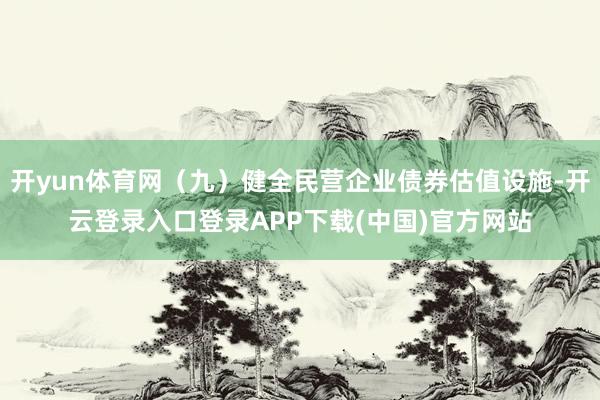 开yun体育网（九）健全民营企业债券估值设施-开云登录入口登录APP下载(中国)官方网站