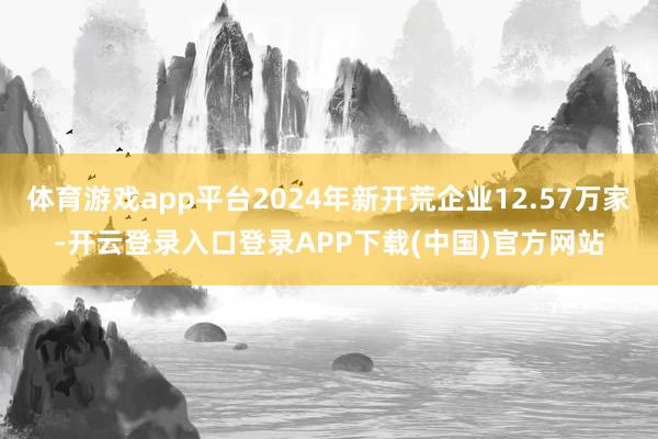 体育游戏app平台2024年新开荒企业12.57万家-开云登录入口登录APP下载(中国)官方网站